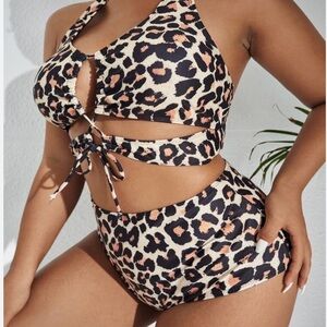 SHEIN Leopard Print One Piece Swimsuit